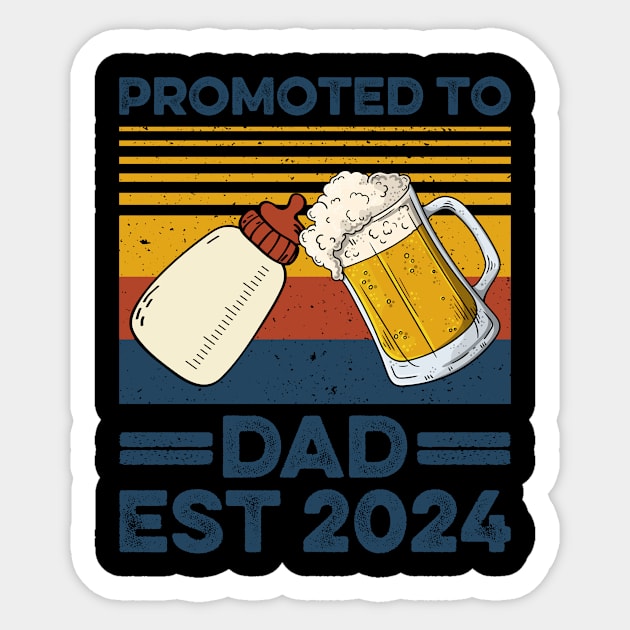 Promoted to Dad Est 2024 New Dad new Baby Gift For Men Father's Day Sticker by Los San Der